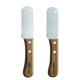 Show Tech – זוג סכיני מריטה ידית עץ גס + עדין