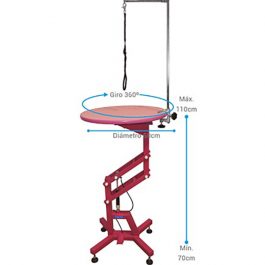 ARTERO – שולחן מתכוונן עם לחץ אויר קטן עגול TABLE AIR PINK