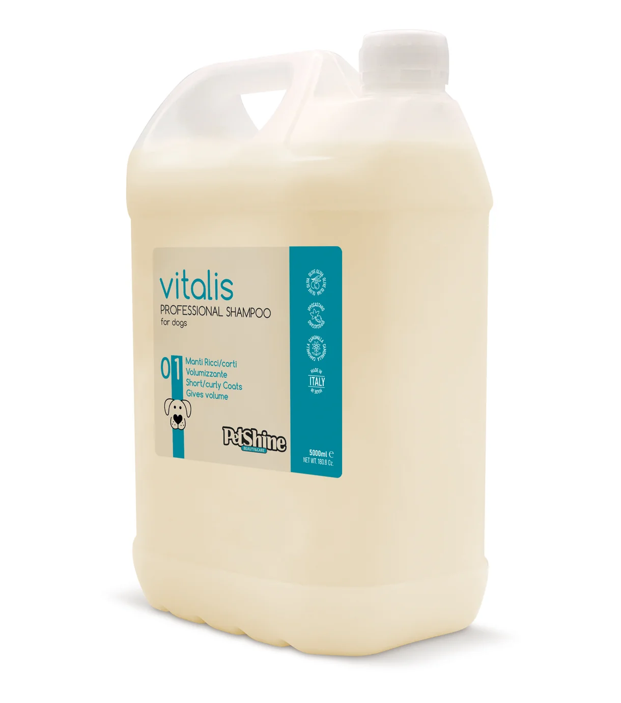 PetShine – שמפו לנפח, טקסטורה ולקצרי פרווה Vitalis 01 – Volumizing and Elasticizing Shampoo – Curly, Short, and Coarse Coats